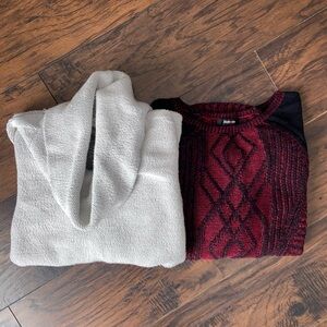 Merona White & Style & Co. Black and Red Women's Sweater Duo